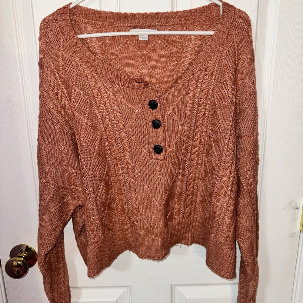 American Eagle Outfitters V-Neck Sweater - Copper